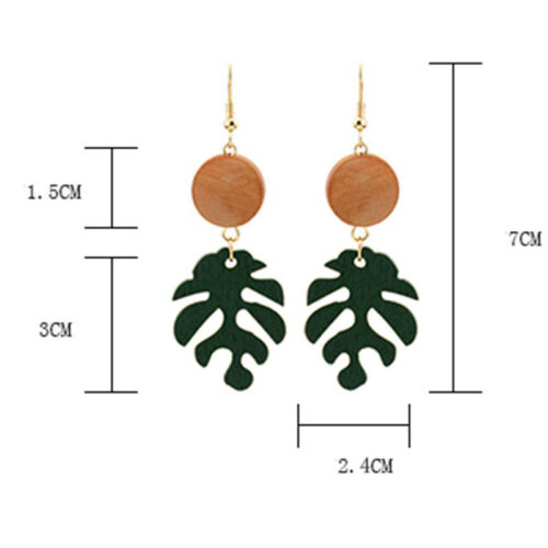 Palms Down Miami Tropical Leaf Earrings From Repurposed Wood - Image 8
