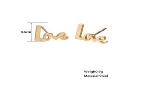 Word To Love | Love Stud Earrings - Image 2