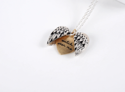 "Watch Over Me" Angel Necklace | Silver Wings Necklace | Gold Wings Necklace - Image 3