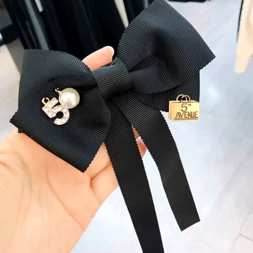 No. 5 Classic Black Bowtie For Blouses or Home Decor - Image 4