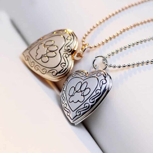 Pawsitivity Perfect #1 Paw Print Locket Necklace - Gifts for Pet Lovers - Image 2