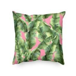 Dominican Banana Leaves w/ Pink Fabric by The Yard