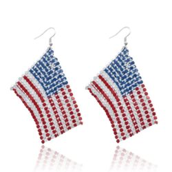#1 American Flag Earrings | American Flag Mesh Earrings | Red White Blue Earrings