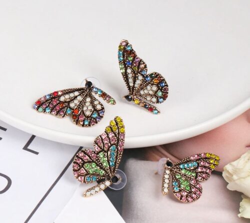 Divided Flight | Crystal Butterfly Wing Earrings - Image 3