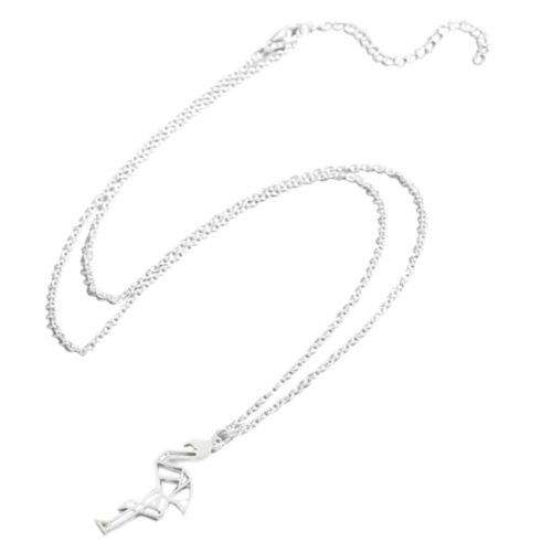 Geometric Flamingo Necklace (Silver)