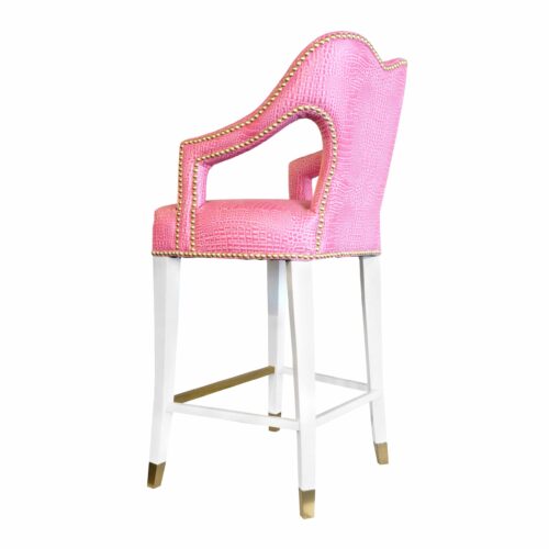 Pink Florida Gator Designer Barstool w/ Nailheads - Image 7