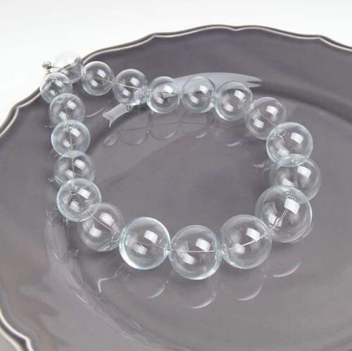 Handmade Glass Ball Bubbles Clear Choker Necklace - Image 4