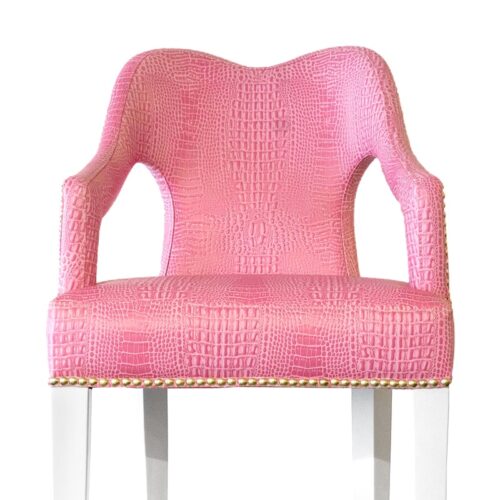 Pink Florida Gator Designer Barstool w/ Nailheads - Image 4