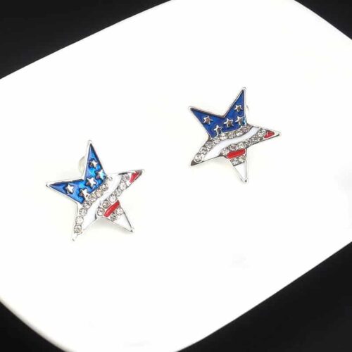 Star Shape American Flag Stud Earrings | Patriotic Earrings - Image 7