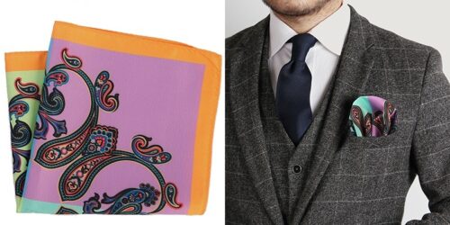 The 4 Corners Paisley Pocket Colorful Square Handkerchief - Image 4