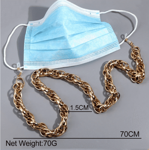 Chunky Metal Necklace Strap Eyeglass Holder | Mask Holder - Image 2