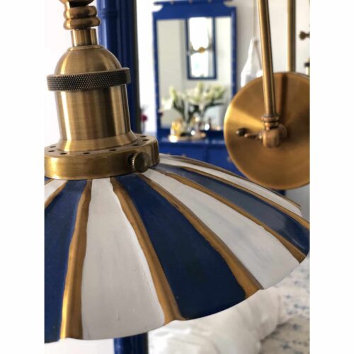 Custom Chinoiserie Swing Arm Lamp on Bali Hai Pagoda Mirror - Image 6