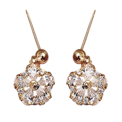 Art Deco Dangling Flower Stud Designer Earrings | Flower Earrings
