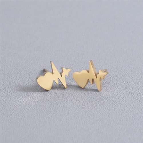 Heartbeat Stud Earrings | Gifts For Nurses & Doctors - Image 2