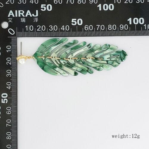 Waving Palms Dangling Acrylic Palm Tree Earrings - Image 2