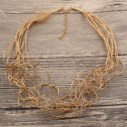 Artistic Curvy Path | Artsy Gold Necklace - Image 2