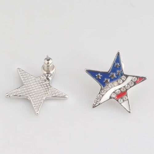 Star Shape American Flag Stud Earrings | Patriotic Earrings - Image 2