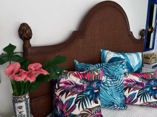 Contemporary Caribbean Paradise Meets African Safari Tropical Leaf Leopard Pillow Cover - Image 8