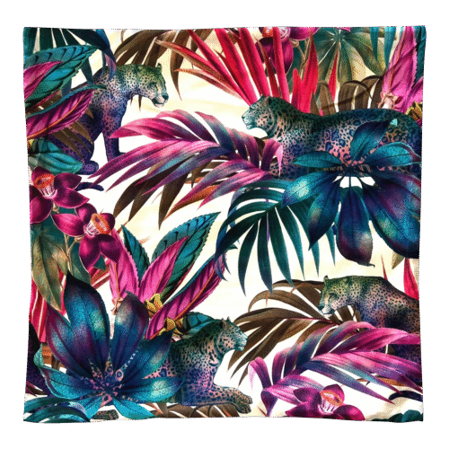 Contemporary Caribbean Paradise Meets African Safari Tropical Leaf Leopard Pillow Cover