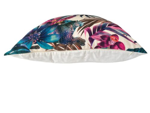 Contemporary Caribbean Paradise Meets African Safari Tropical Leaf Leopard Pillow Cover - Image 4