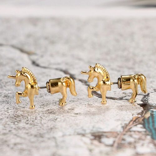 The Marching Forward Unicorn Stud Earrings With Push Back Design - Image 4