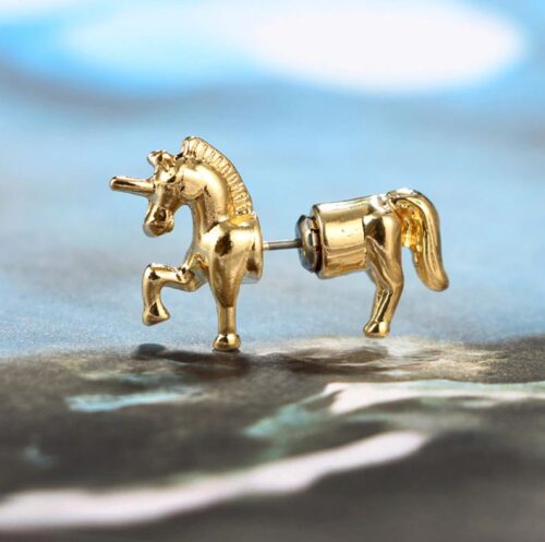 The Marching Forward Unicorn Stud Earrings With Push Back Design - Image 6