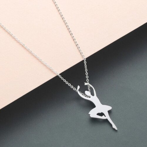 14KT Gold Plated Ballerina Ballet Dancer Necklace - Image 3