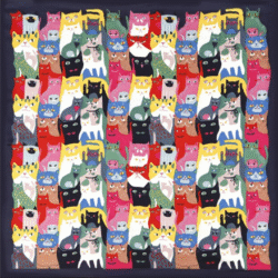 Cats Out of the Bag | Silky Scarf, Shawl, Bandana