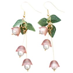 Delicate Glass & Pearl Lily Flower Earring