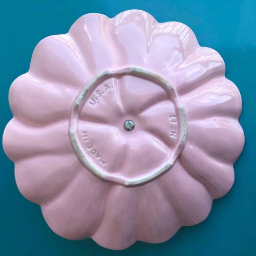 Vintage Pottery Pink Cabbage Tray Serving Dish With Handle - Image 8