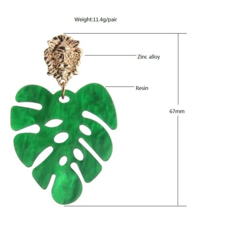 Miami Venetian Vibes Acrylic Palm Leaf Earrings - Image 10