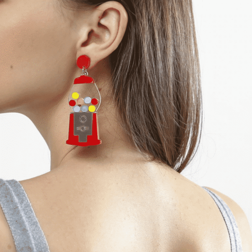 Bubble Gum Machine Acrylic Earrings - Image 3