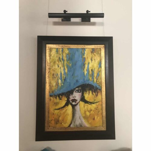 Top Lady Original Oil Painting With Gold & Black Frame - Image 2