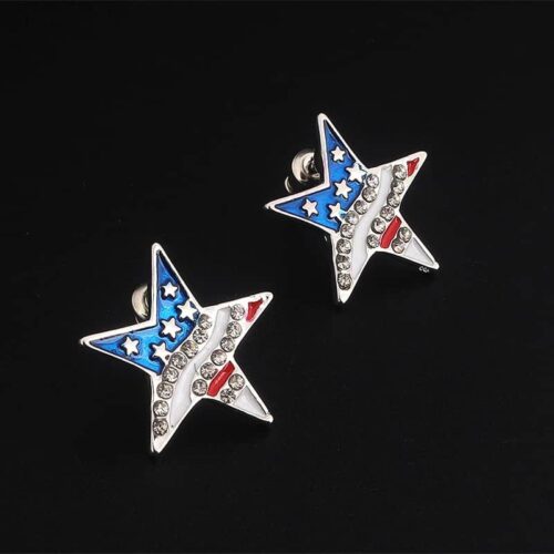 Star Shape American Flag Stud Earrings | Patriotic Earrings - Image 4