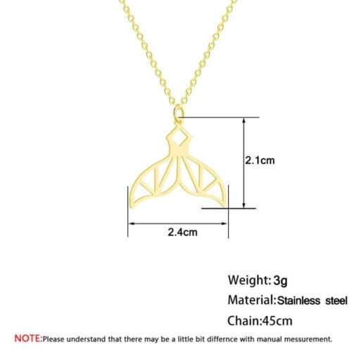 Beautiful Geometric #1 Mermaid Tale Gold Necklace - Image 5