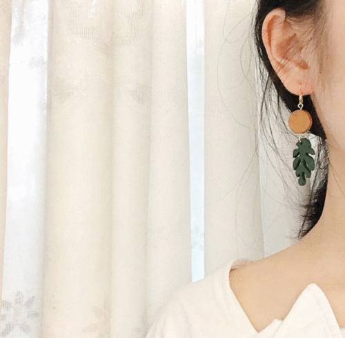 Palms Down Miami Tropical Leaf Earrings From Repurposed Wood - Image 6