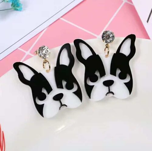 Frenchie Floyd French Bulldog Acrylic Earrings - Image 2