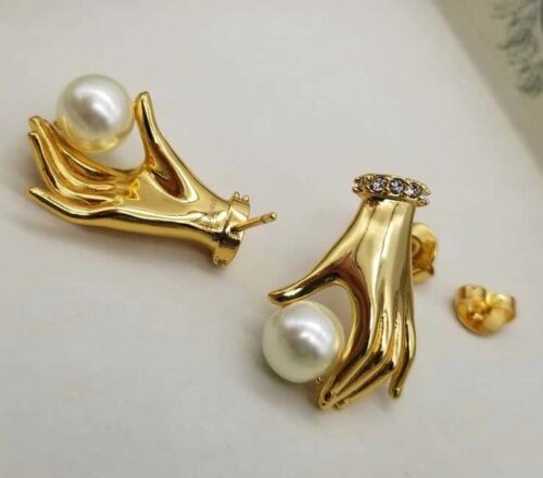 Hands Full | Hand of Pearl Earrings - Image 3