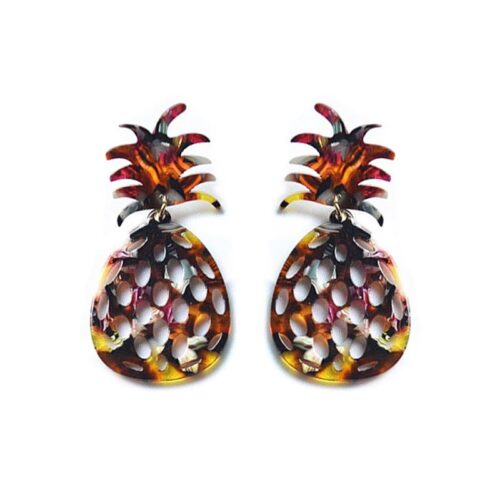 Pineapple Tortoiseshell Designer Earrings - Image 3