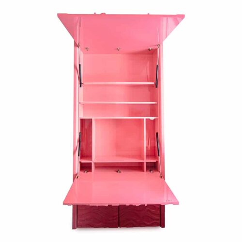 Carved Pink Flamingo Drop Down Space Saver Home Office Desk - Image 2