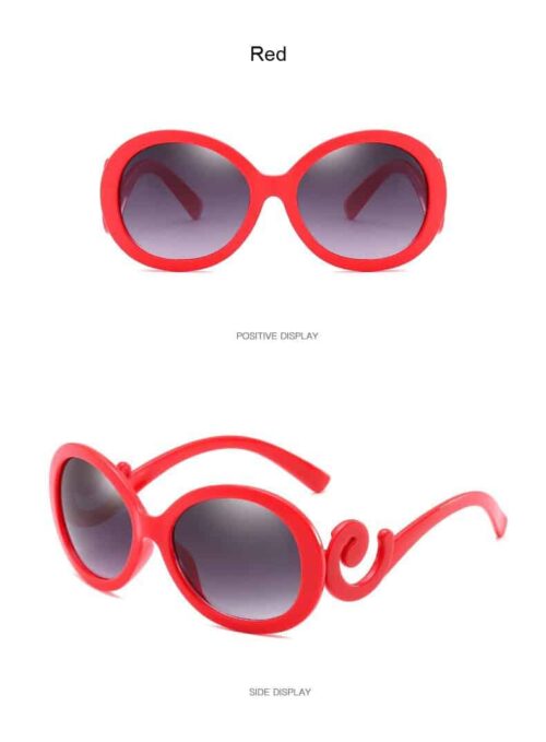 Fun, Stylish & Eclectic Red Scroll #1 Designer Sunglasses - Image 3