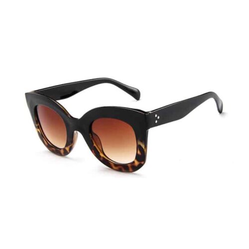 Large Cat Eye Tortoise Shell Designer Sunglasses - Image 2