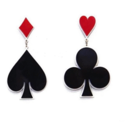 Ace of the Club Earrings | Ace, Diamond, Club and Hearts Earrings | Playing Card Earrings
