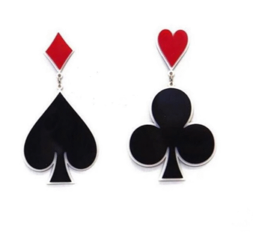 Ace of the Club Earrings | Ace, Diamond, Club and Hearts Earrings | Playing Card Earrings