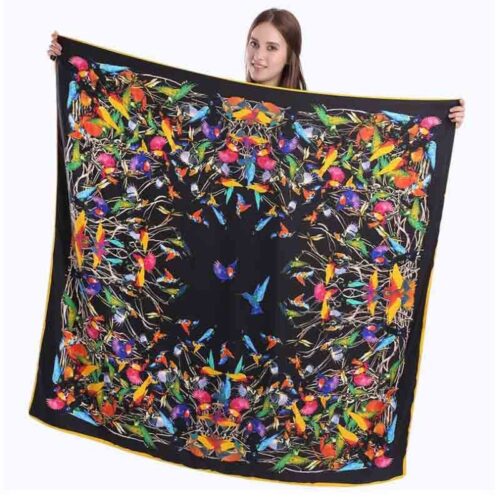 Spread Your Wings | Navy Exotic Bird Scarf, Facial Covering - Image 3