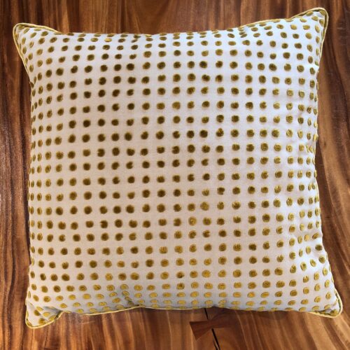 Golden Velvet Dot Pillow With Down Insert - Image 3