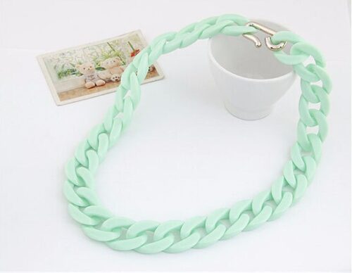 Chunky Acrylic Chain Necklace Available Green & Pink - Image 2