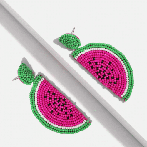 Beautiful Sweet Georgia Rinds #1 Watermelon Handmade Beaded Earrings - Image 4
