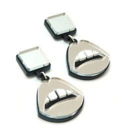 Watch Your Words | Reflective Mirror Earrings, Lip Earrings