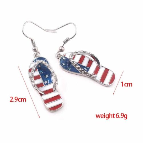 Freedom & Flip Flop American Flag Earrings 4th of July Earrings - Image 6